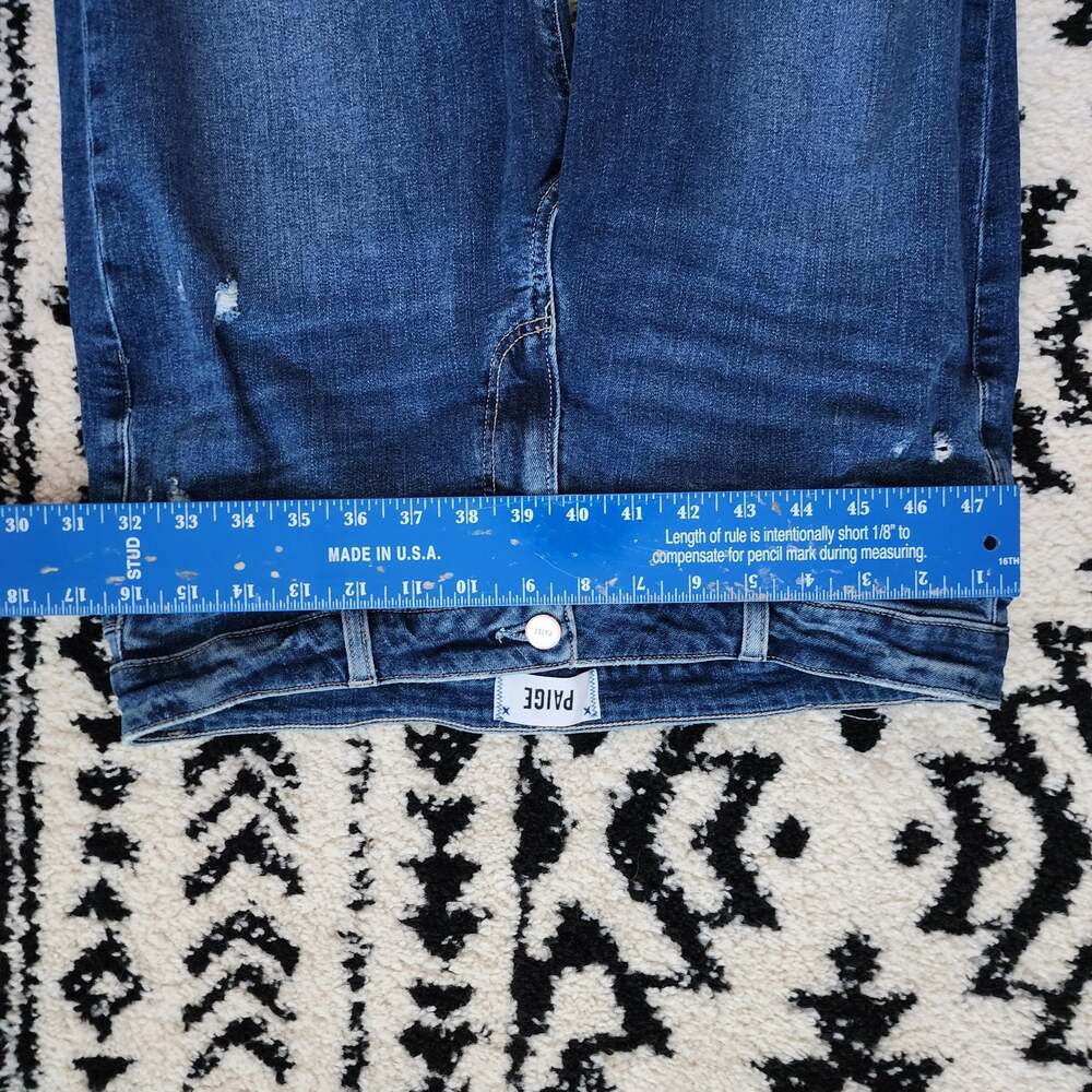 PAIGE Brigitte High Rise Slim Boyfriend Distressed Denim Jeans Size 30 - Picture 6 of 12
